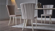 Plaza 6339 Dining Chair 2Pcs (Silver Vizon /Ivory) - Lara FurnitureDining Chair