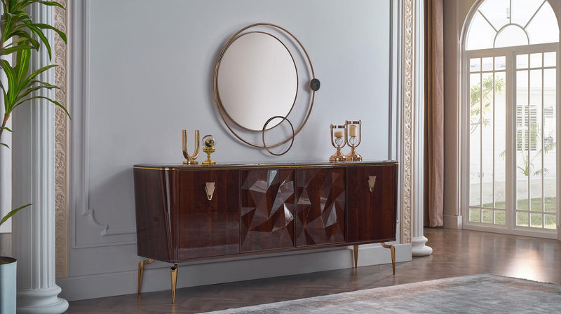 Plaza Buffet (Plaza Walnut (Plaza Teks) - Lara FurnitureHutch & Buffet