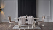 Plaza Dining Table (Ivory) - Lara FurnitureDining Table
