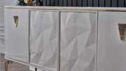 Plaza Dining Table (Ivory) - Lara FurnitureDining Table