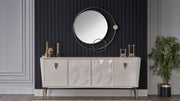 Plaza Dining Table (Ivory) - Lara FurnitureDining Table