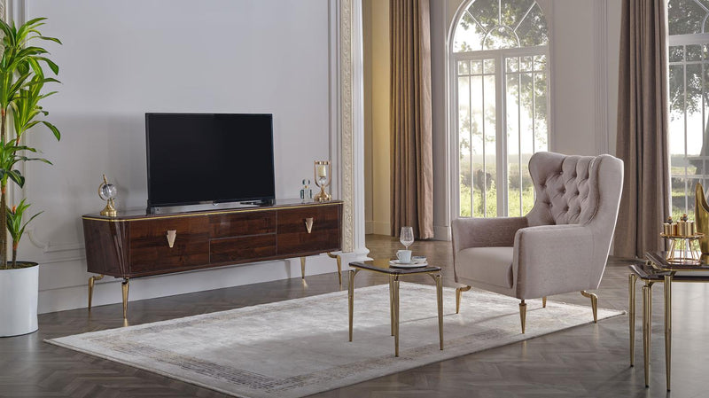 Plaza Tv Stand (Plaza Walnut (Plaza Teks) - Lara FurnitureTV Stand