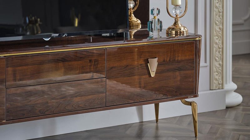 Plaza Tv Stand (Plaza Walnut (Plaza Teks) - Lara FurnitureTV Stand