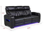 L403 - Polax Black Power Sofa W/ PWR Headrest - L403-3