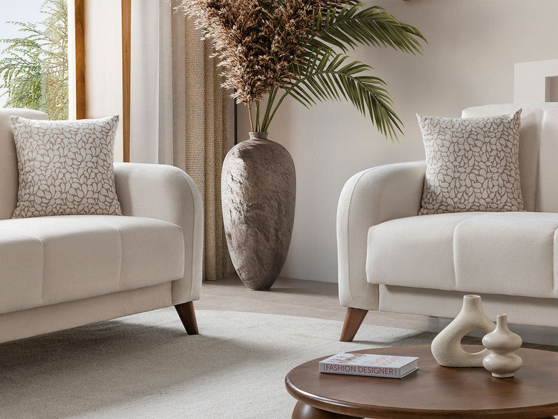 Polo Convertible Sofa in Cream - 200-ST-POL-FLORIA 04-3