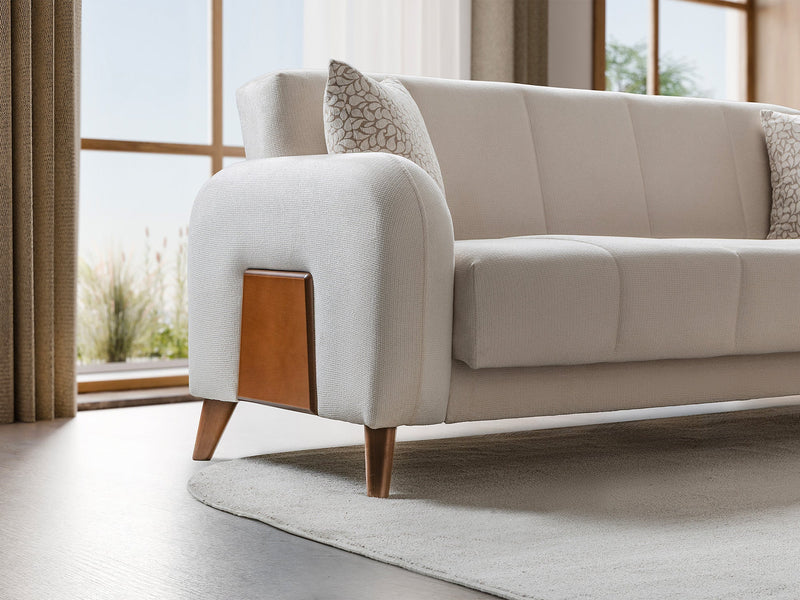 Polo Convertible Sofa in Cream - 200-ST-POL-FLORIA 04-3