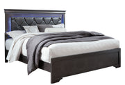Pompei Metallic Grey King Bed With Led - POMPEI-GR-KB-N