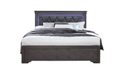 Pompei Metallic Grey Queen Bed With Led - POMPEI-GR-QB-N