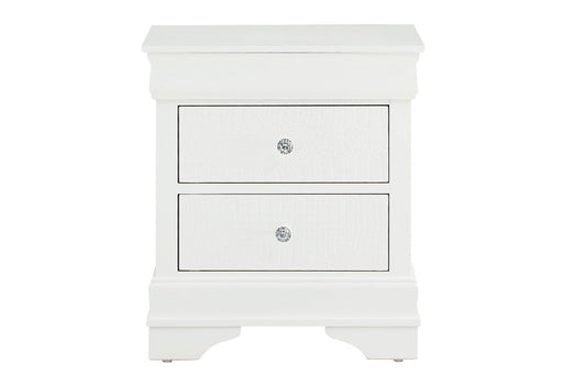 Pompei Metallic White Nightstand - POMPEI-METALLIC WHITE-NS-N