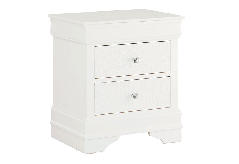 Pompei Metallic White Nightstand - POMPEI-METALLIC WHITE-NS-N