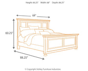 Porter Queen Panel Bed with Mirrored Dresser, Chest and Nightstand in Rustic Brown from Ashley - Lara Furniture