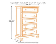 Porter Queen Panel Bed with Mirrored Dresser, Chest and Nightstand in Rustic Brown from Ashley - Lara Furniture