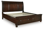Porter Rustic Brown California King Sleigh Storage Bed - B697B47