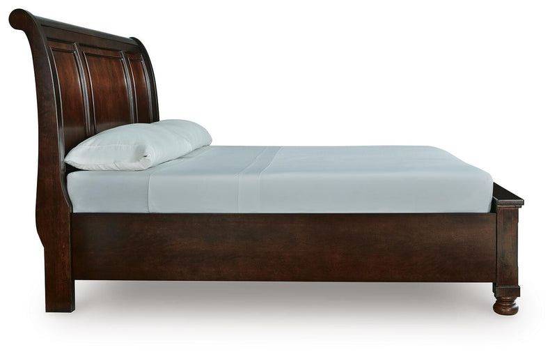Porter Rustic Brown California King Sleigh Storage Bed - B697B47