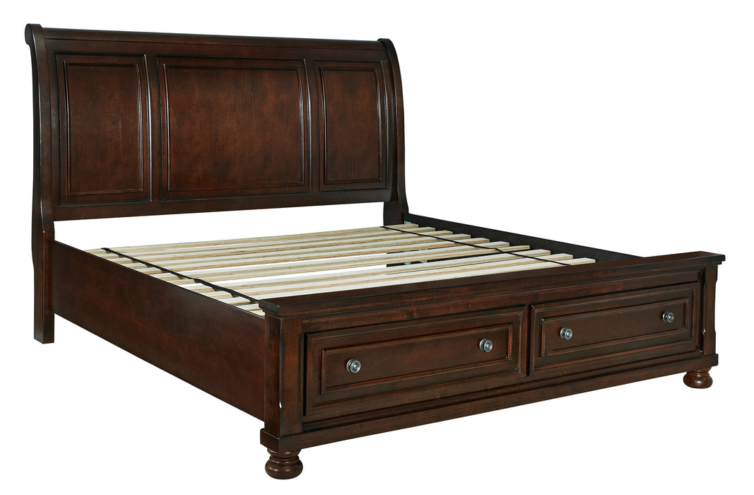 Porter Rustic Brown Footboard Storage Sleigh Platform Bedroom Set - Gate FurnitureBedroom Set