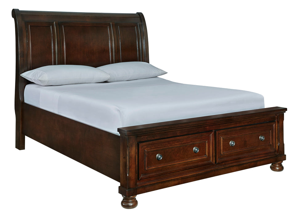 Porter Rustic Brown Footboard Storage Sleigh Platform Bedroom Set - Gate FurnitureBedroom Set