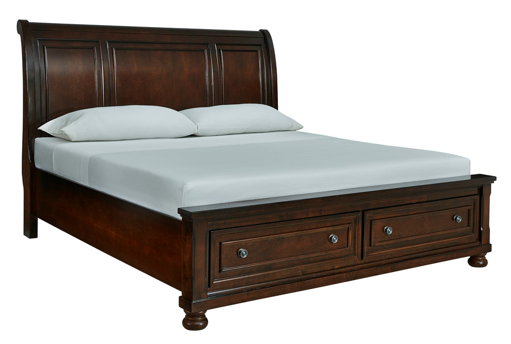 Porter Rustic Brown Footboard Storage Sleigh Platform Bedroom Set - Gate FurnitureBedroom Set
