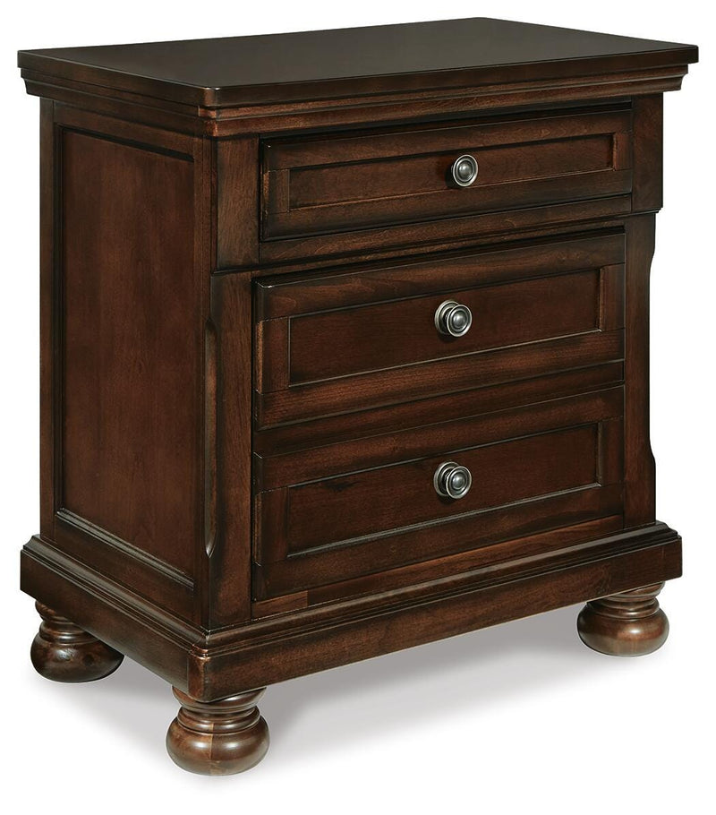 Porter Rustic Brown King Panel Bed, Chest and 2 Nightstands - B697B31