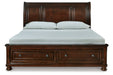 Porter Rustic Brown King Sleigh Bed - Gate FurnitureKing Bed
