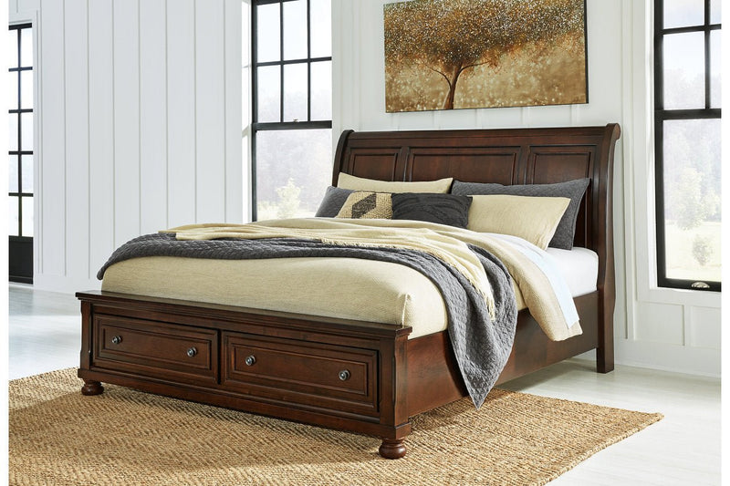 Porter Rustic Brown King Sleigh Bed - Gate FurnitureKing Bed