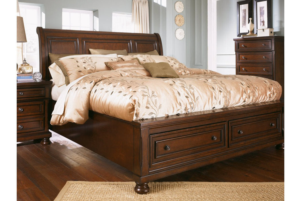 Porter Rustic Brown King Sleigh Bed - Gate FurnitureKing Bed