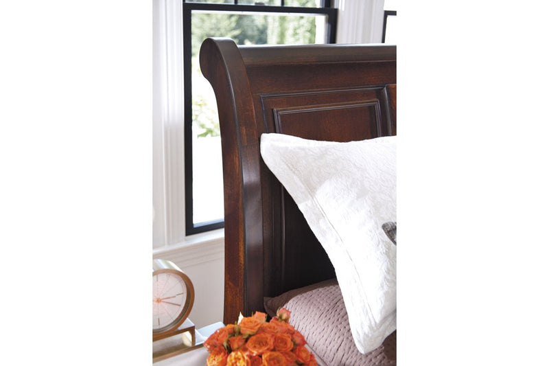 Porter Rustic Brown Queen Sleigh Bed - Gate FurnitureQueen Bed