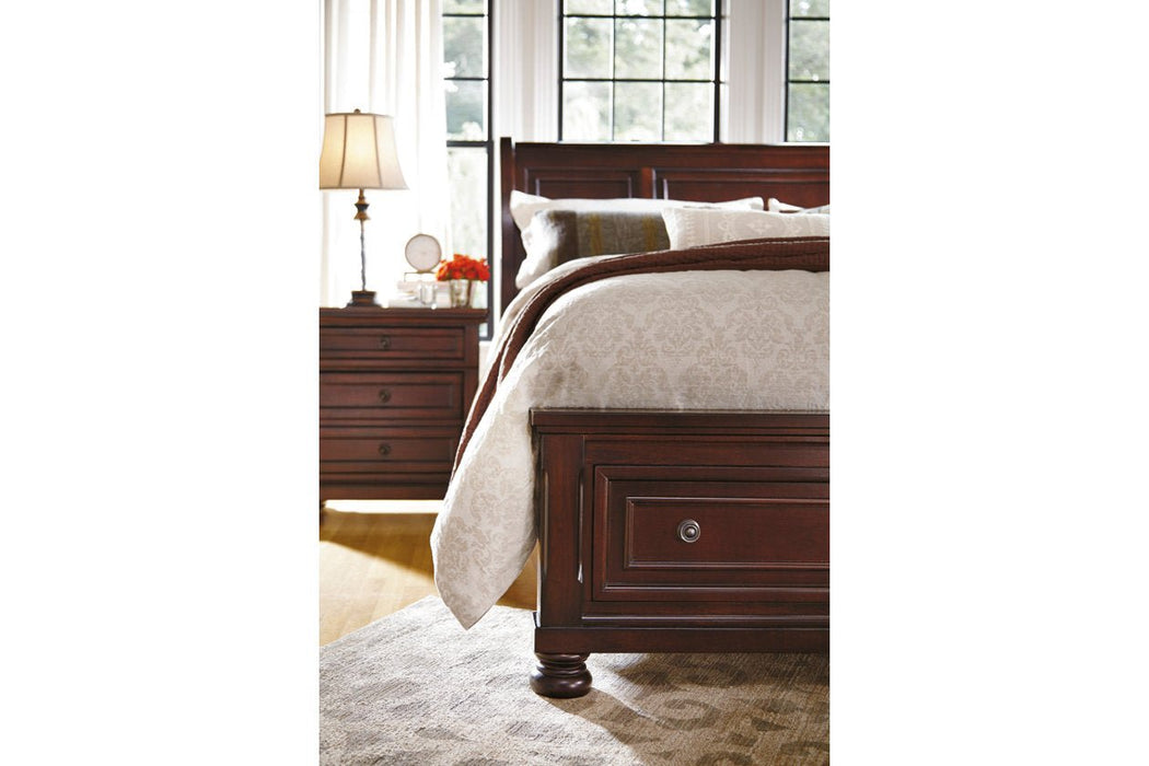 Porter Rustic Brown Queen Sleigh Bed - Gate FurnitureQueen Bed