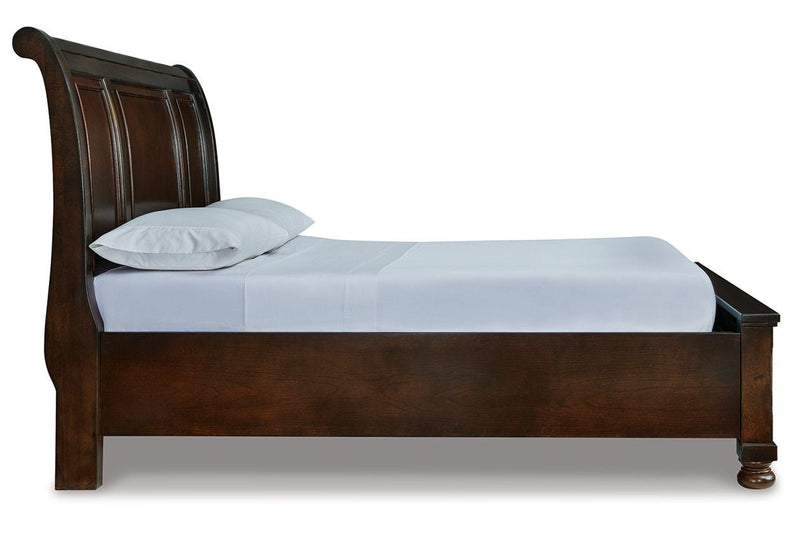 Porter Rustic Brown Queen Sleigh Bed - Gate FurnitureQueen Bed