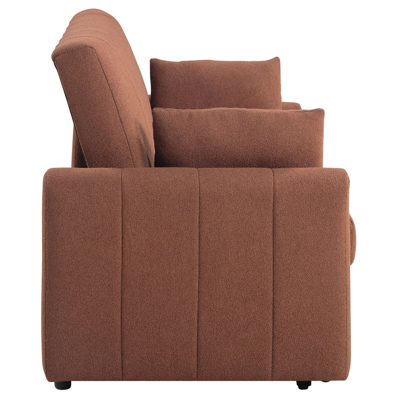 Portland Boucle Upholstered Sleeper Sofa Bed Copper - 350145