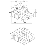 Portland Boucle Upholstered Sleeper Sofa Bed Copper - 350145