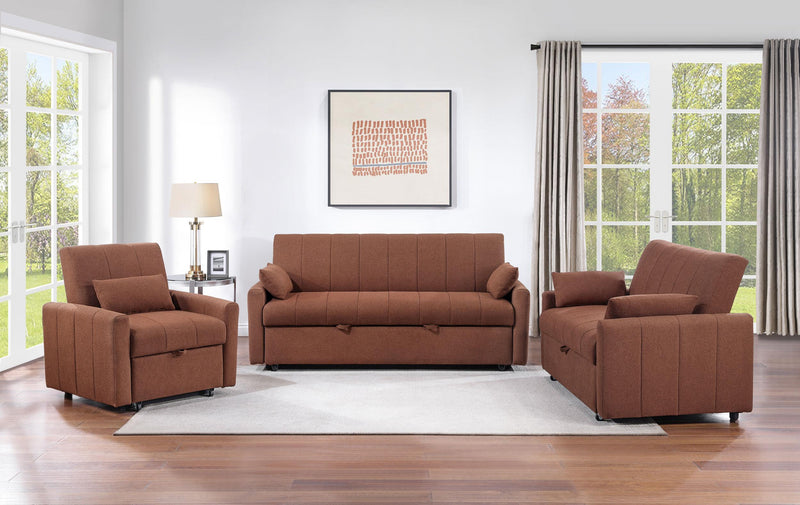 Portland Boucle Upholstered Sleeper Sofa Bed Copper - 350145
