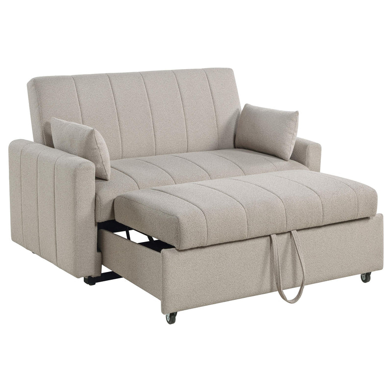 Portland Boucle Upholstered Sleeper Sofa Bed Latte - 350142