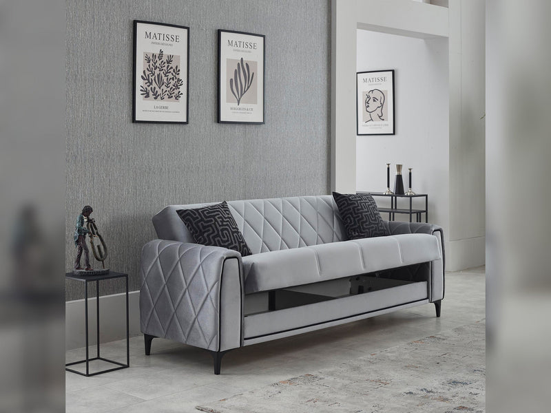 Porto Convertible Loveseat in Black - 200-SIM-POR-VELVET412-2