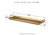 Posy Gold Finish Tray - Lara FurnitureTray
