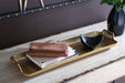 Posy Gold Finish Tray - Gate FurnitureTray