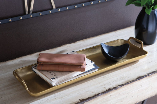 Posy Gold Finish Tray - Gate FurnitureTray
