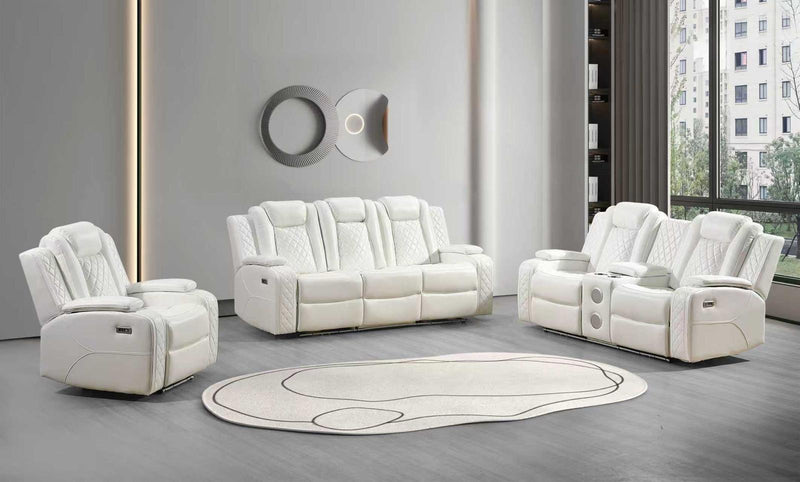 Power Loveseat W/ PWR Headrest (White) - L447-2