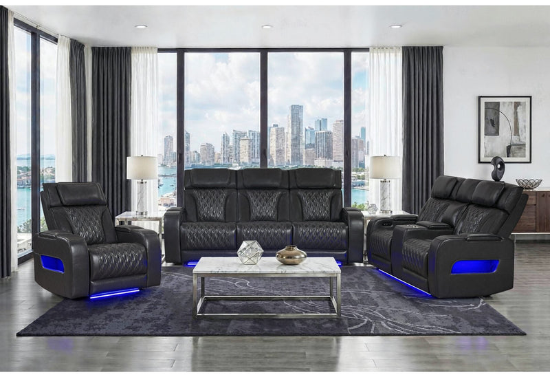 U8611 Blanche Charcoal P2 Pwr Rec Sofa/Pwr Con Rec Loveseat/Pwr Rec - U8611-BLANCHE CHAR-P2 PRS/PCRLS/PR