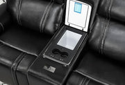 U8880 Black Leather Pwr Rec Sofa/Pwr Console Rec Loveseat/Pwr Recliner - U8880-BLK LEATHER-PRS/PCRLS/PR