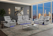 U6611 Grey 15 Pwr Rec Sofa/Pwr Console Rec Loveseat/Power Recliner - U6611-GREY 15-PRS/PCRLS/PR