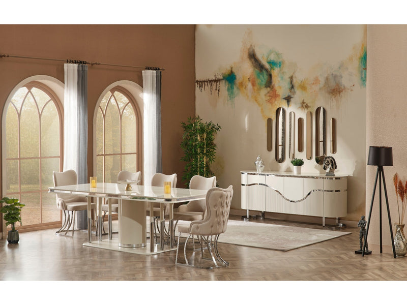Prag Diningroom (Dining Chair & Dining Table) - For 6 People - 115-PRA-SET-6