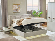 Prag Max Bedroom (Queen Frame With Headboard & Dresser With Mirror & Ottoman & 2 Nightstand) - 200-MAX-PRA-150-QB-SET