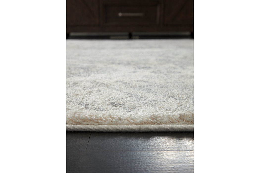Precia Gray/Cream 5'3" x 7'3" Rug - Gate FurnitureRugs