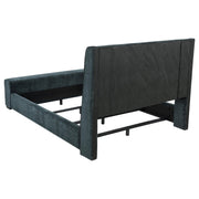 Preston Upholstered Eastern King Audio Flame Visualizer Bed Dark Blue - 305821KE