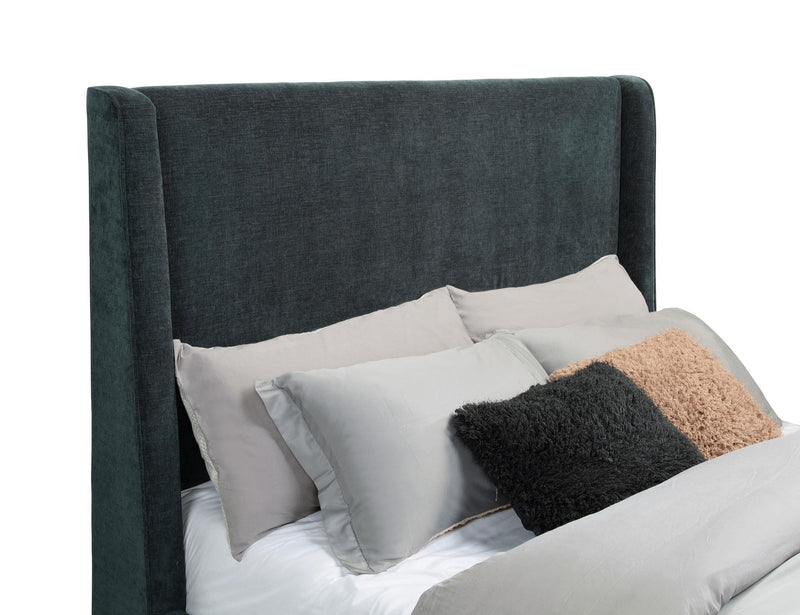 Preston Upholstered Eastern King Audio Flame Visualizer Bed Dark Blue - 305821KE
