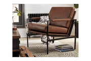 Puckman Brown/Silver Finish Accent Chair - Lara FurnitureAccent Chair