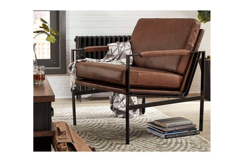 Puckman Brown/Silver Finish Accent Chair - Lara FurnitureAccent Chair