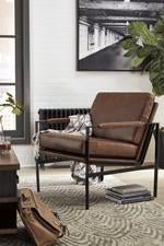 Puckman Brown/Silver Finish Accent Chair - Lara FurnitureAccent Chair