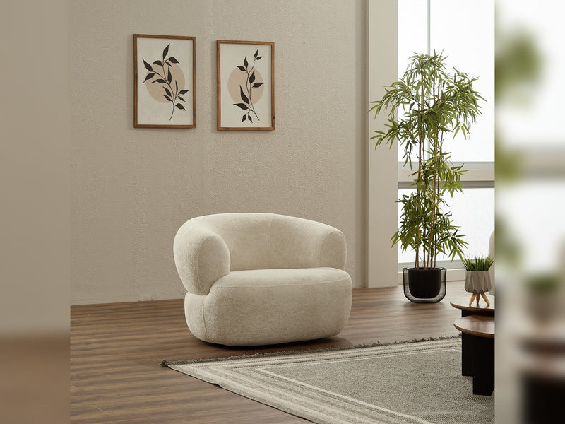 Puffy Swivel Chair in Cream - 200-SIM-PUF-ERATO08-B