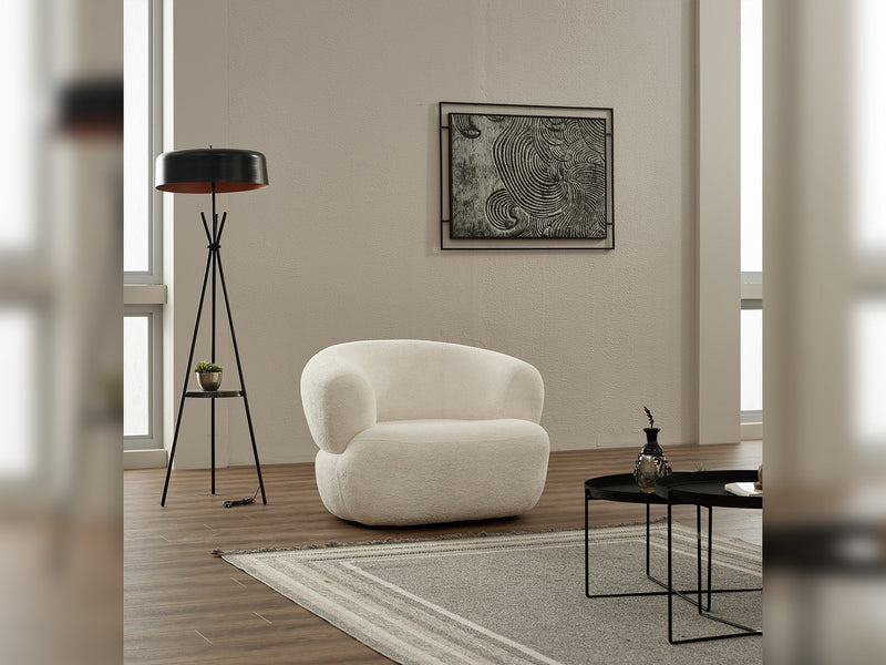 Puffy Swivel Chair in White - 200-SIM-PUF-ERATO01-B
